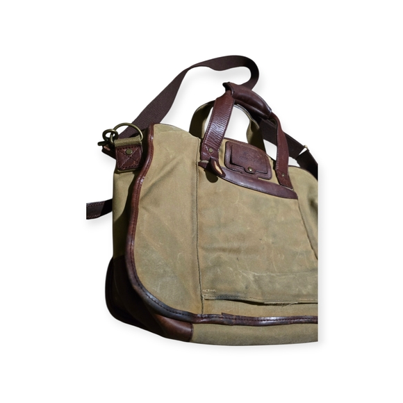 Bob Timberlake Leather Canvas Men's Messenger Bag - Picture 7 of 10